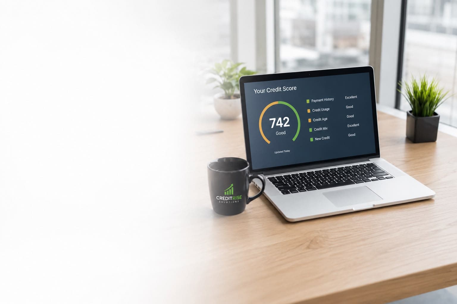 Credit score review in a professional office